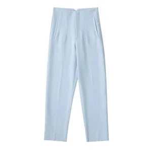 Solid HH Flat Front Pencil Pant’s/High Waist Casual Streetwear/Woven  Trouser’s Office Wear Chic Pant’s.