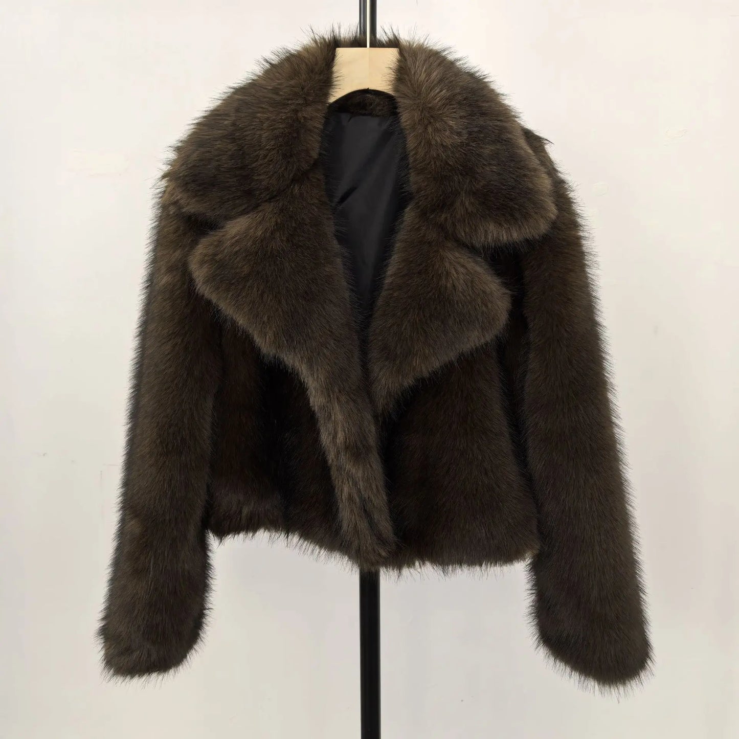 Faux Fox Fur Jacket/Autumn Winter Coat’s/Warm Luxury Fur Long Sleeve Artificial Fur Overcoat.