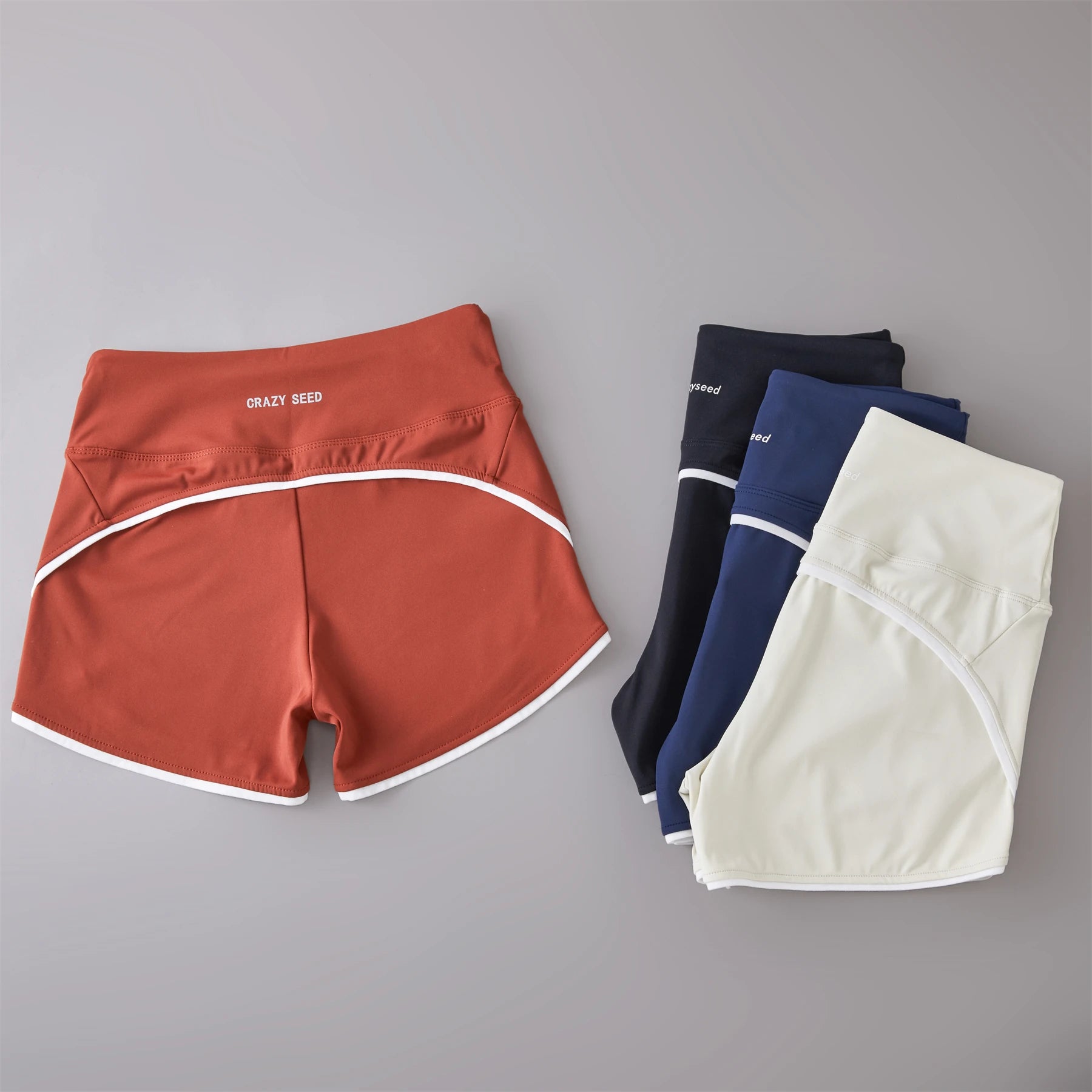 High Colored Temperature Short’s/Color Contrast High Waist Sport’s/Tight Elastic Peach Hip Training Fitness Yoga Hot Pants.