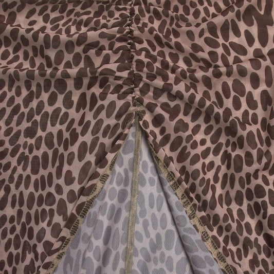 Luxury Leopard Print Cut-Out Maxi Dress – Deep V Long Sleeve Bodycon Gown