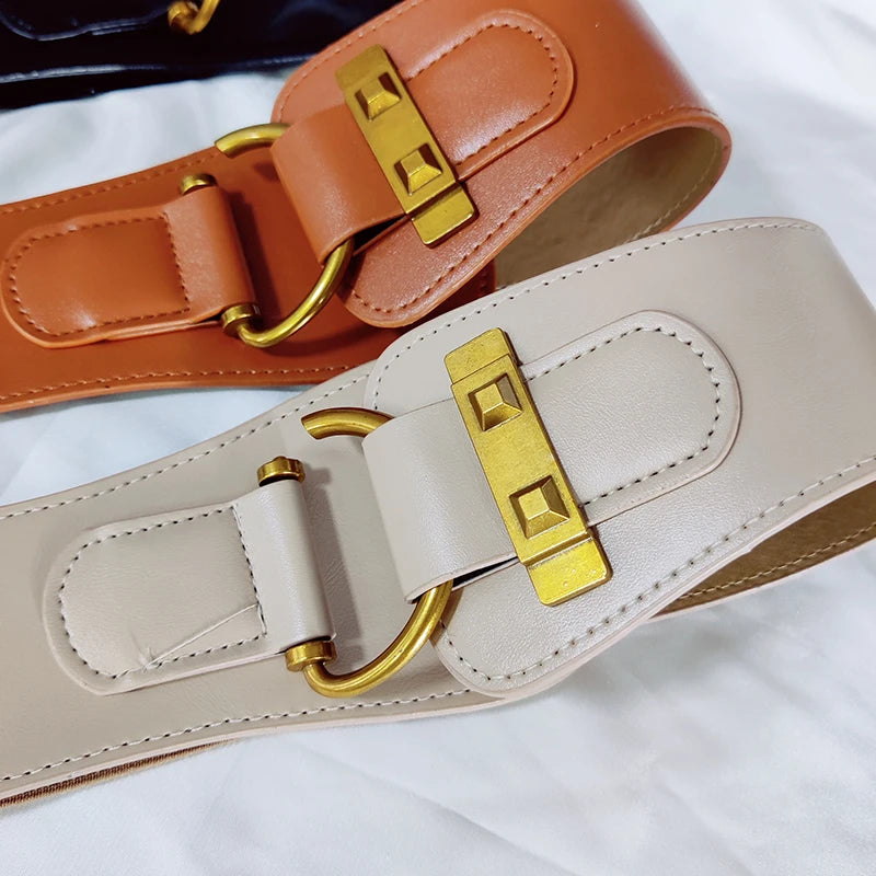 High Quality Luxury Female Waist/Stretch Cummerbunds Black Elastic/Corset Belt Big Dress Waistband.