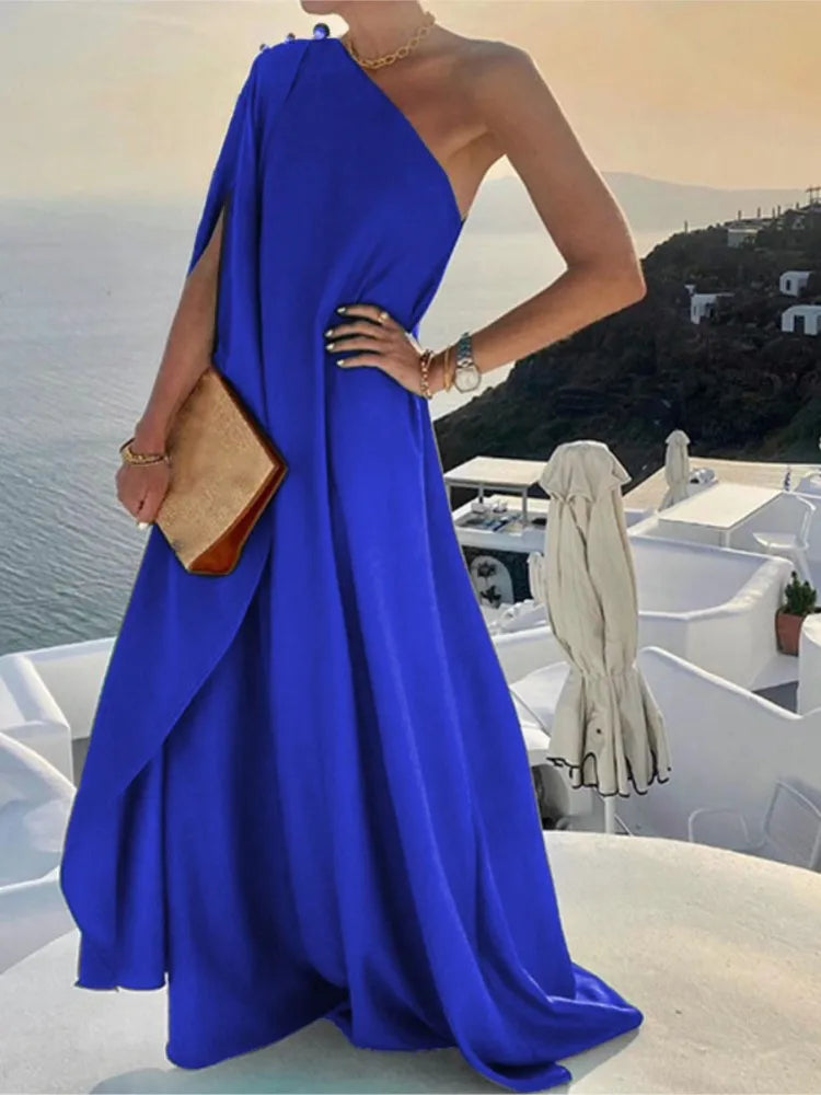 Off Shoulder loose Dress/Women Sexy Off Shoulder/Solid Loose Dresses Robe Femme Casual.