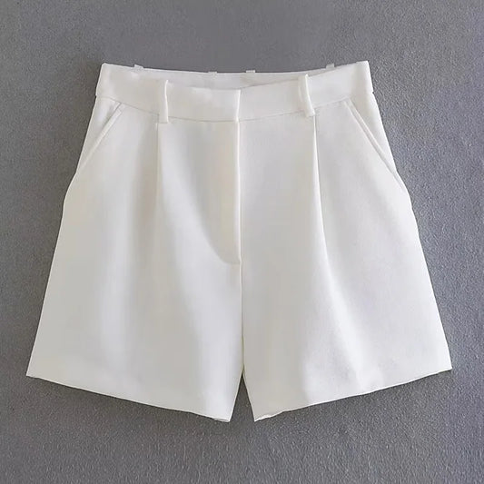 HXAO Female Short’s/Pleated Baggy White Shorts For Women Casual High Waist Short Pants