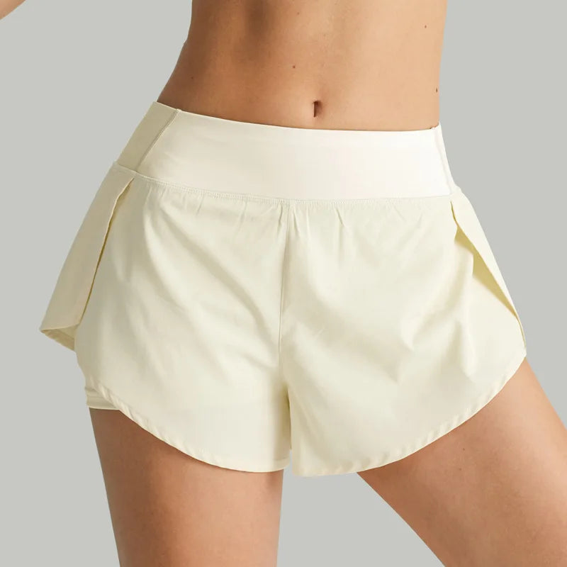 Ruffled Styled Sportswear/Double-Deck Running Short’s/Yoga Bottoms Summer Gym Fitness Training Jogging Short’s.