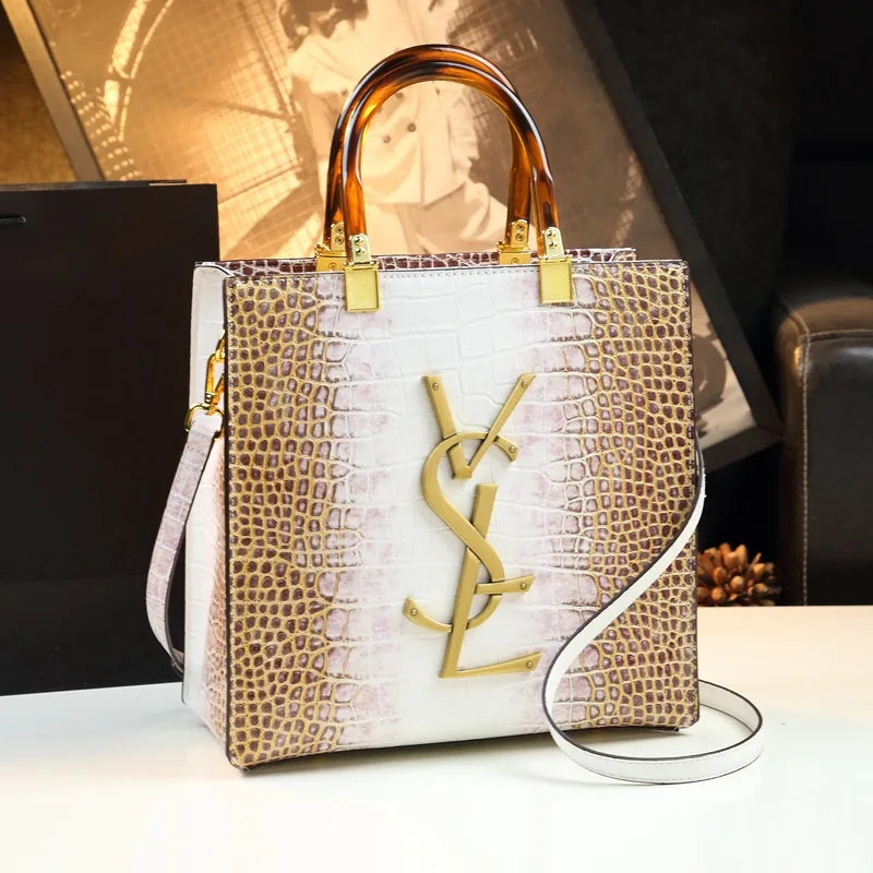 Luxury Crocodile Unique Handbag/Tote Fashion Handbag/Single Printed Shoulder Crossbody Handbag.