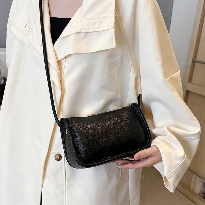 Modern Blend Boutique™ | Luxe Genuine Cowhide Leather Crossbody Bag – Premium Braided Strap Shoulder Purse for Women