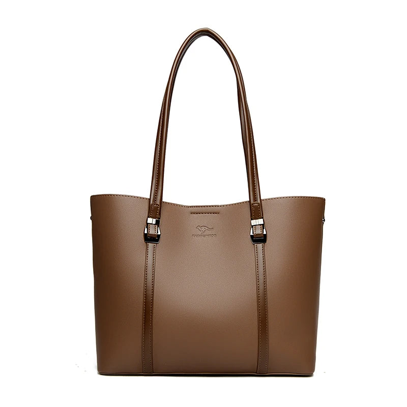 Large Capacity Leather Bag for Daily Commuting High Quality Pu Leather.