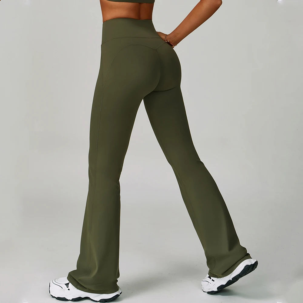 Wide Leg Fitness Yoga Legging Running Pant’s/Tight Bell-bottoms Workout Legging High Waist Push Up Sport Running Yoga Pant’s.
