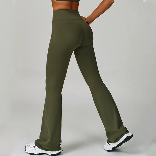 Wide Leg Fitness Yoga Legging Running Pant’s/Tight Bell-bottoms Workout Legging High Waist Push Up Sport Running Yoga Pant’s.