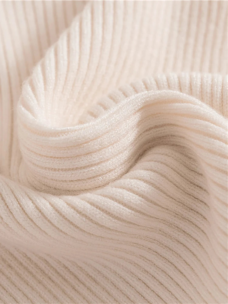 Pullover High Neck~Knitted Ribbed Turtleneck/Soft Pullovers Cashmere Jumpers. Stretch in size.