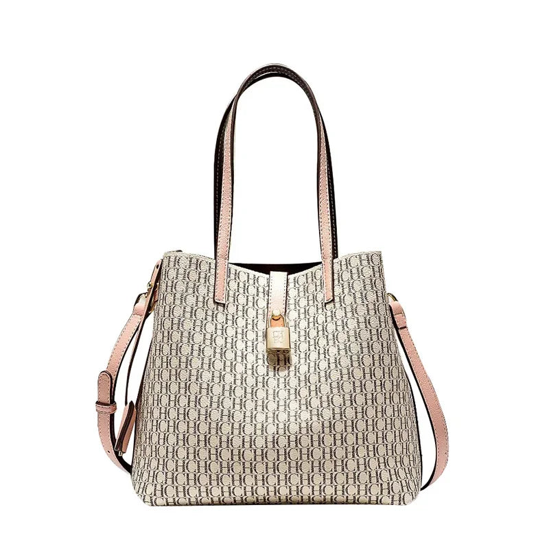 Premium Versatile Leather/Crossbody Bag Ladies Large Capacity/Daily Commuter Tote Bag/Letter Print Design With Slot Pocket.