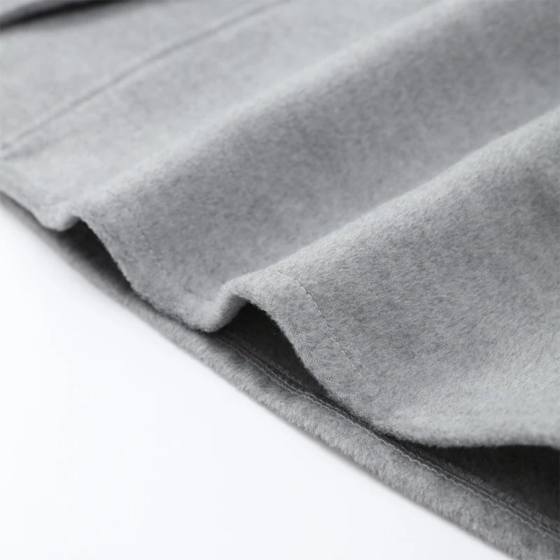 Elegant Lace-Up Woolen Short Coat for Women – Solid Loose Lapel Jacket with Furry Belt, Long Sleeve Chic Cardigan (Autumn Winter 2025)