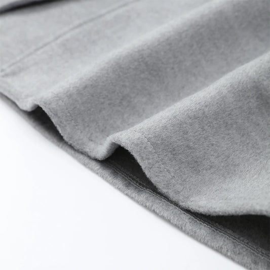 Elegant Lace-Up Woolen Short Coat for Women – Solid Loose Lapel Jacket with Furry Belt, Long Sleeve Chic Cardigan (Autumn Winter 2025)