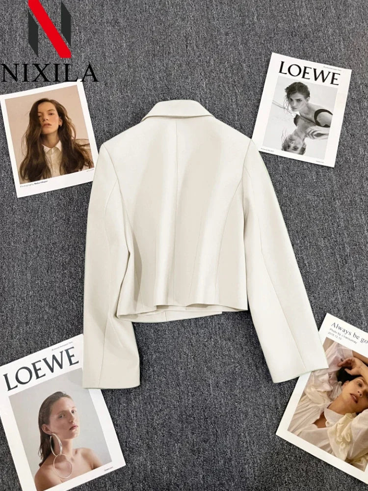 Short Cropped Fashioned Blazer /Office Lady Jacket/Fashion Coats Chic Elegant Outerwears Women's Clothes.