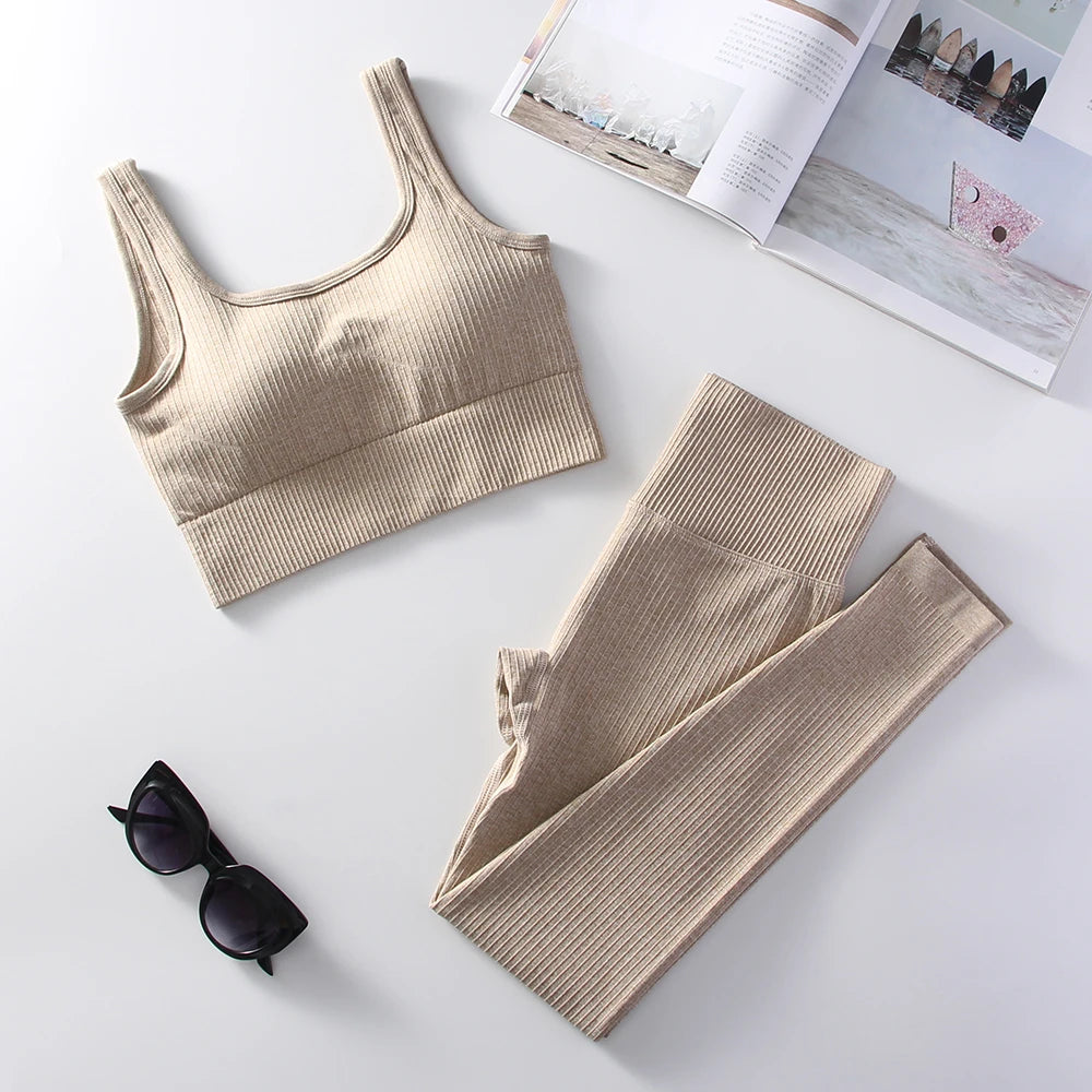 Breathable Workout Set/Piece High Waist Yoga Legging’s/Included Stretch Sport’s Bra Gym Activewear Sports Fitness Set.