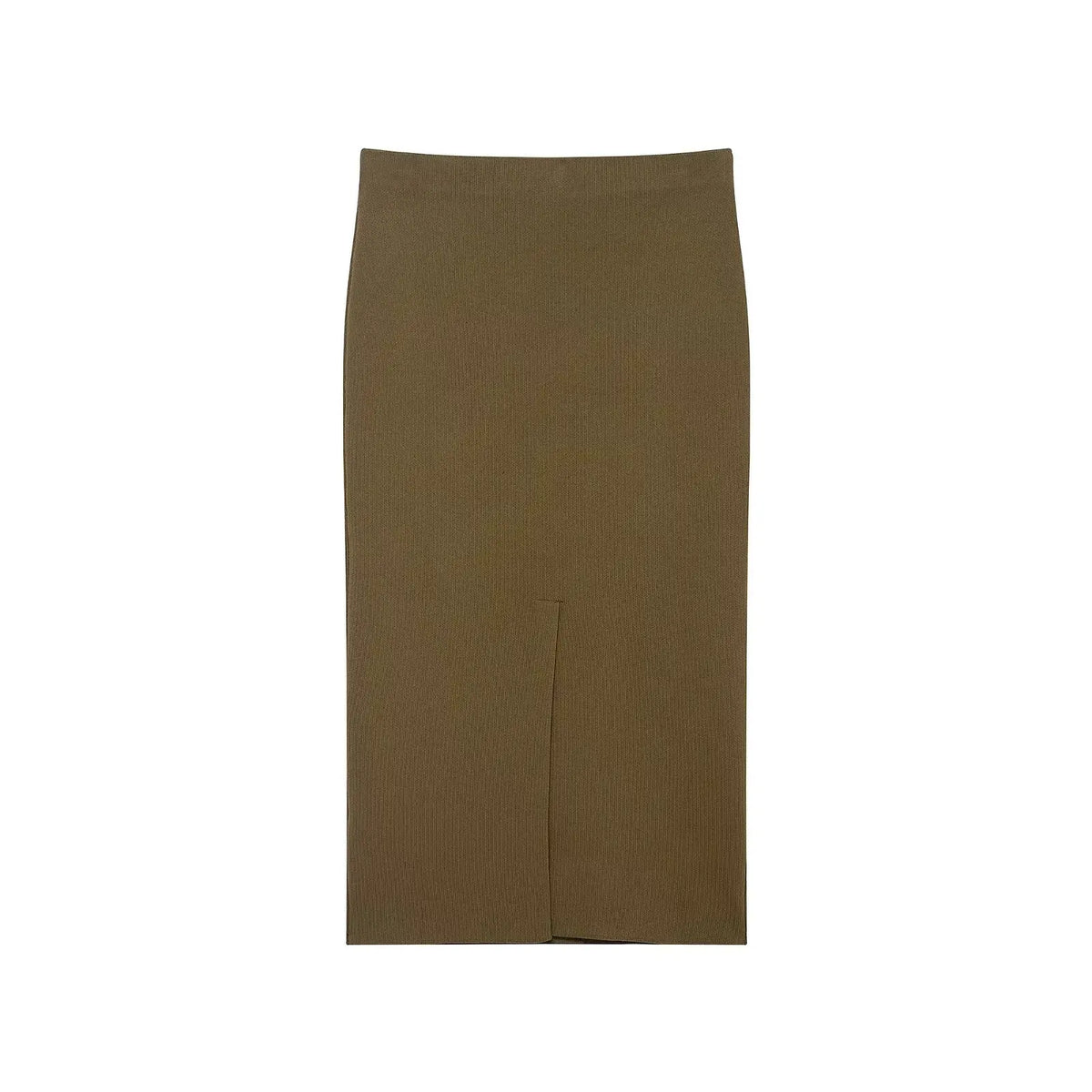 Women’s Olive Green Knit Blazer & Midi Skirt Set | Elegant Two-Piece Business Casual Suit | Fall Winter Fashion