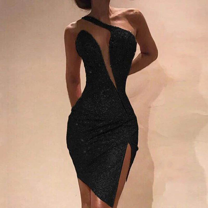 Timeless One-Shoulder Sequin Mini Dress | Modern Blend Boutique