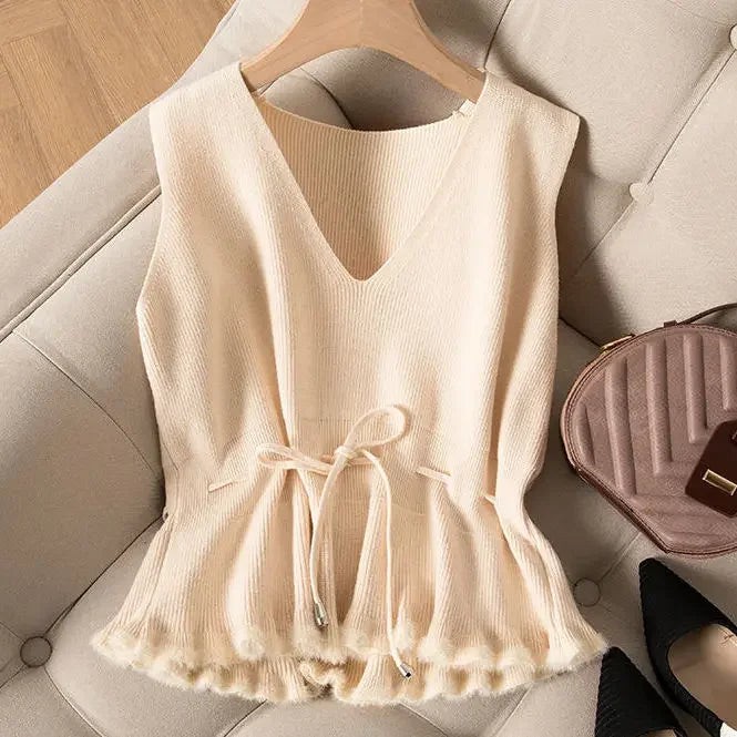 Women’s Knitted Sweater Vest – Sleeveless Pullover Jacket | Autumn Winter Warm Knit Coat | Chaleco Mujer