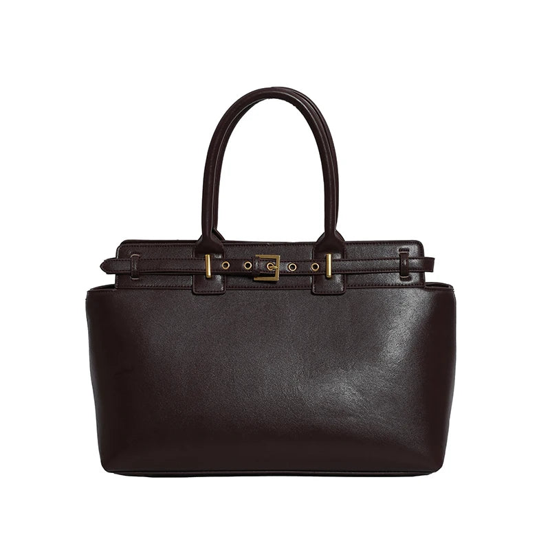 Luxury Large Capacity Tote Bag for Women – Elegant PU Leather Designer Work Handbag