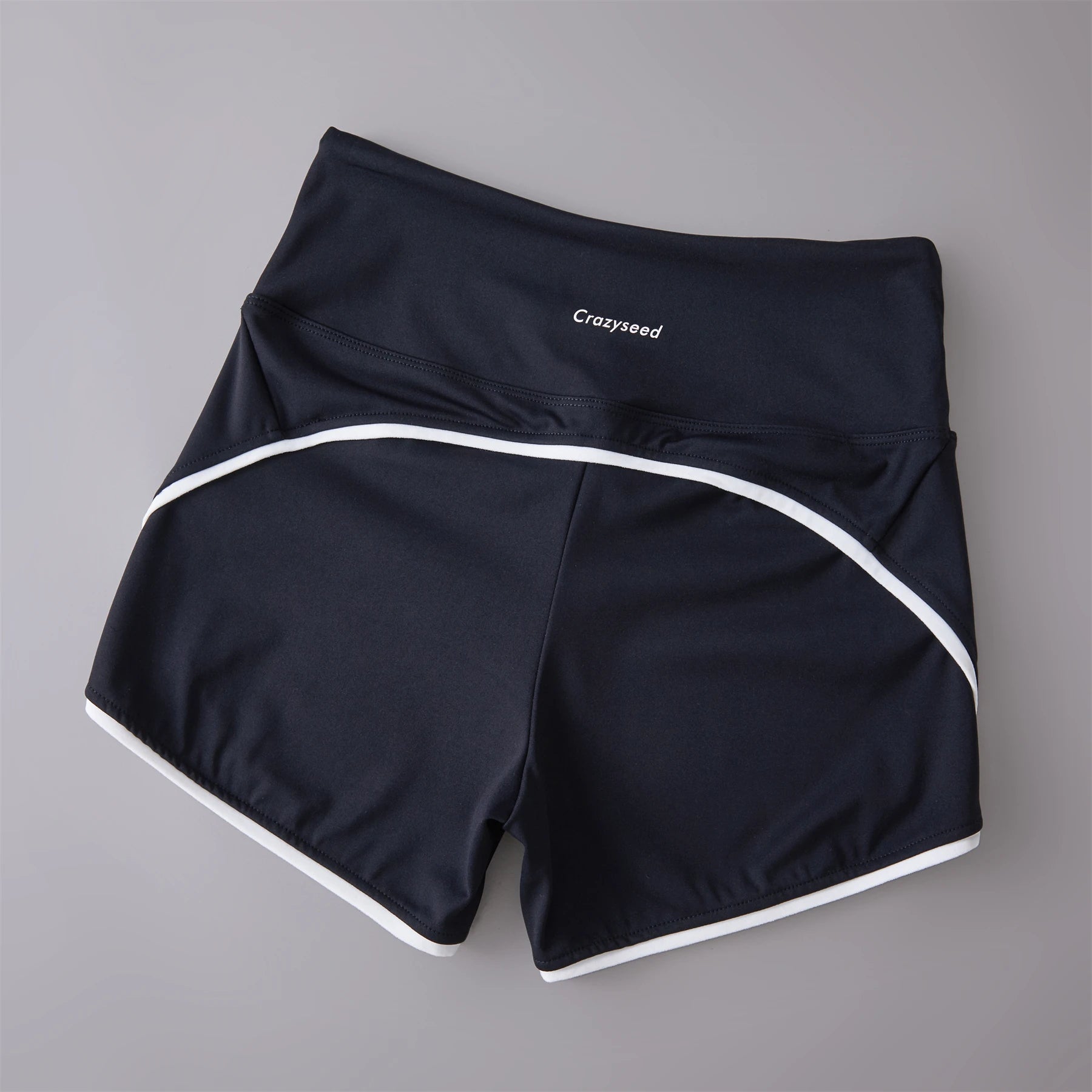 High Colored Temperature Short’s/Color Contrast High Waist Sport’s/Tight Elastic Peach Hip Training Fitness Yoga Hot Pants.