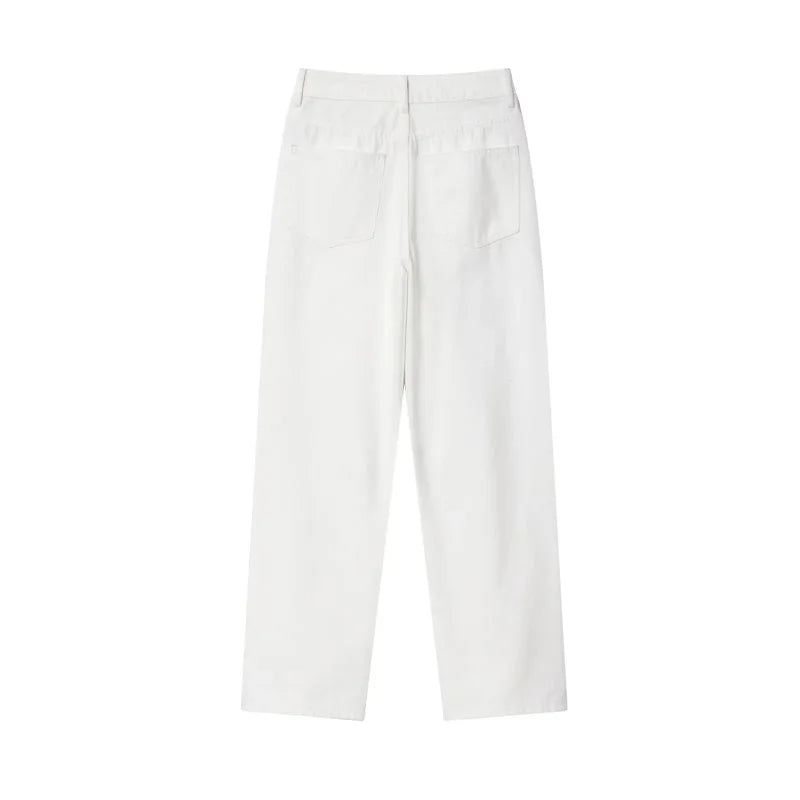 Women’s High-Waisted Straight-Leg Jeans – Classic Relaxed Fit Denim Pants