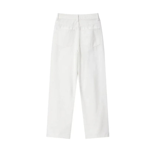Women’s High-Waisted Straight-Leg Jeans – Classic Relaxed Fit Denim Pants