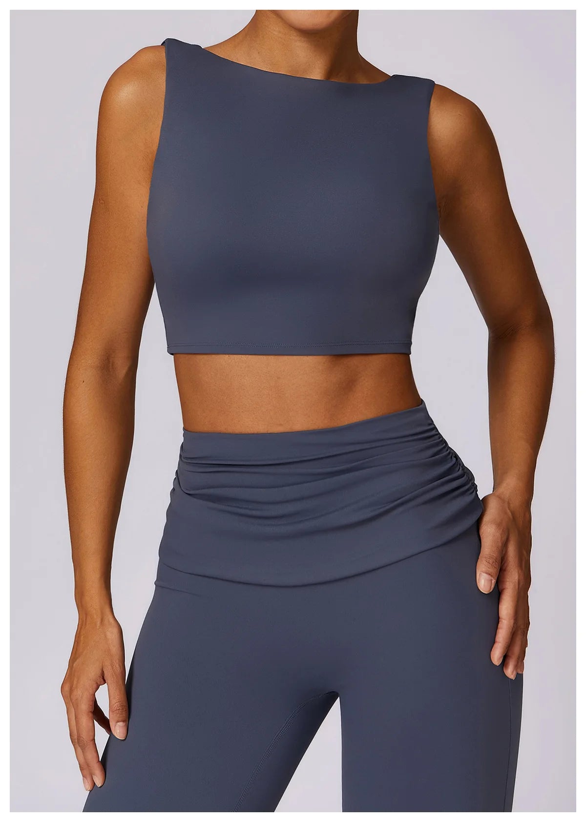 High-Waisted Flared Active Pants with Sculpting Fit – Neutral Beige