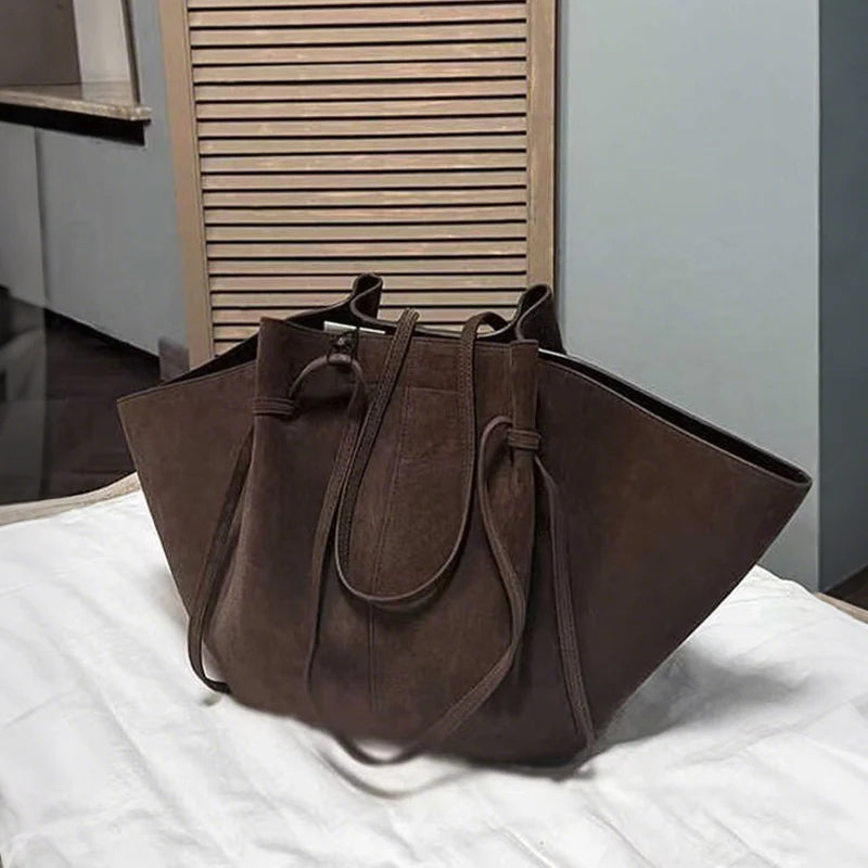 Luxury Faux Suede Tote Bag – Large Capacity Minimalist Shoulder Bag | Modern Blend Boutique