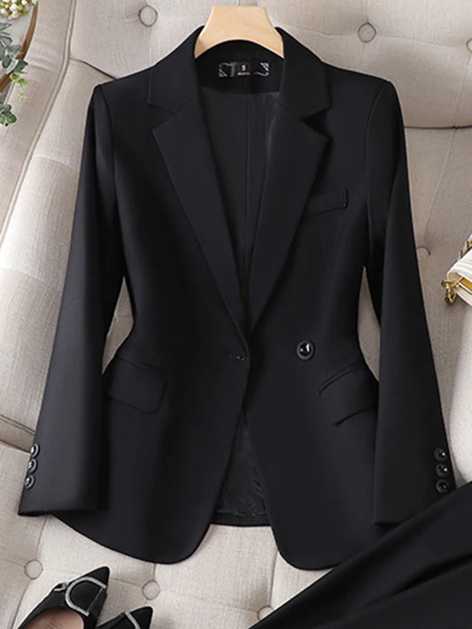Tailored Long Sleeved Office Blazer/2 Piece Set’s/Elegant Fashion Chic Blazer With Above Knee Skirt.
