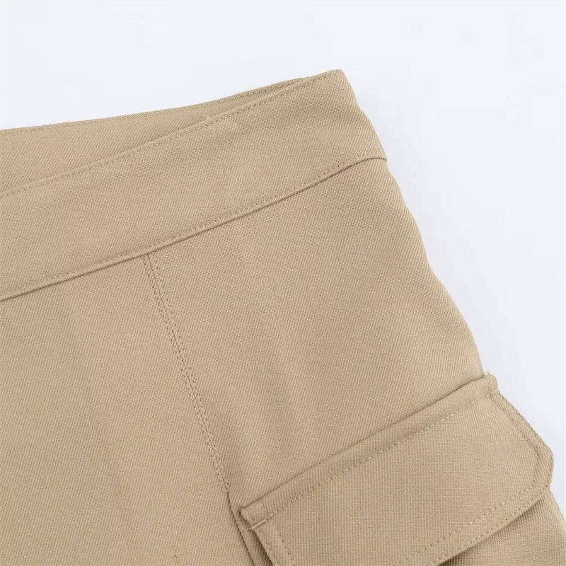 Trendy Vintage Double Pleated Skirt/Sexy Workwear Skirt/Fashion Trend Casual High Waist Wide Waist.