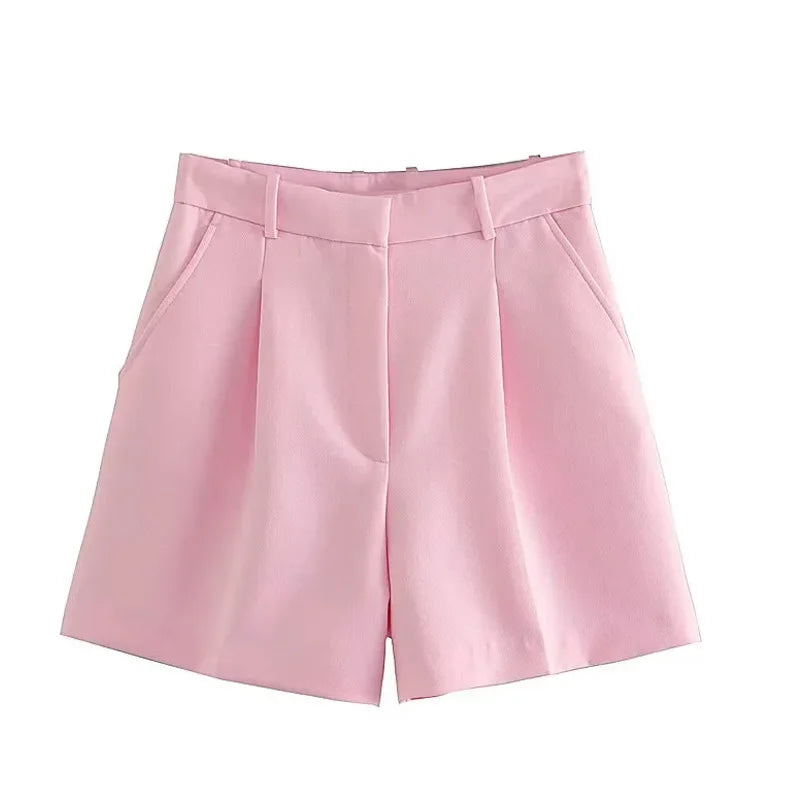 HXAO Female Short’s/Pleated Baggy White Shorts For Women Casual High Waist Short Pants