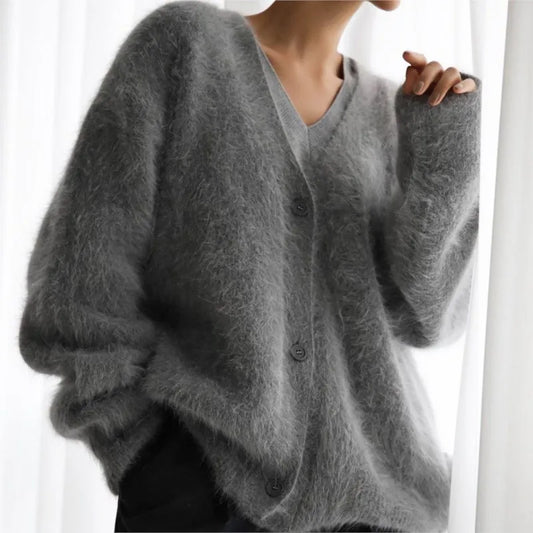 Cardigan winter/Elegant Long-sleeved Sweater/Single style breasted /Women's Casual Cardigan Soft Elastic Knitted Sweater.