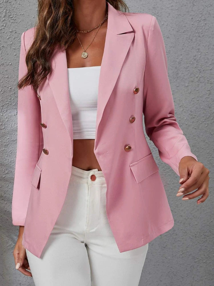 New Classic Winter Blazer’s/Solid Colored Button Up Styled Blazer/Fashion Casual Suit/Slim Fitted Blazers Women.