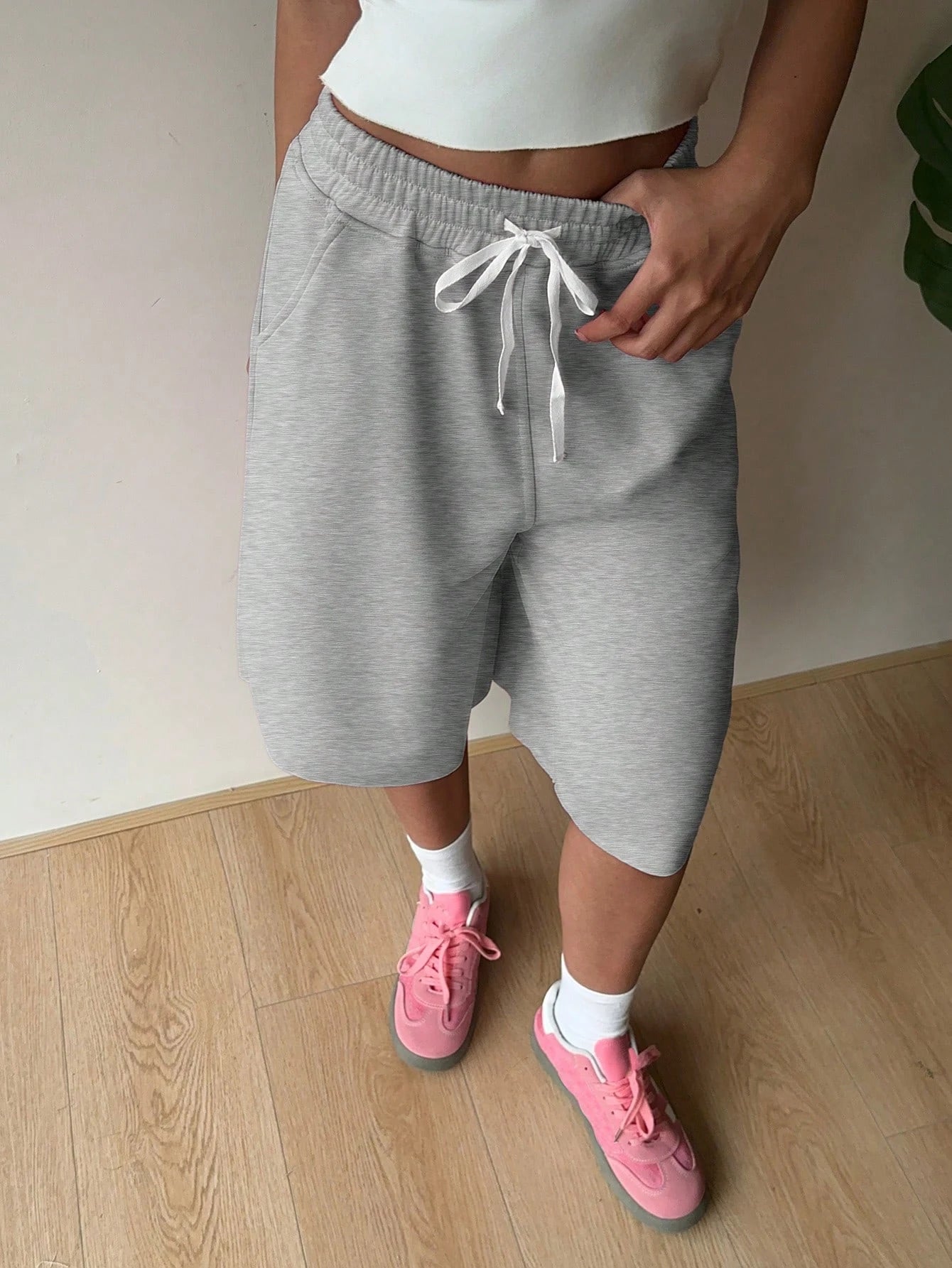 Casual Loose Fitted Knitted Short’s/Gray Pocketed Fashion Quality Sport’s/Gym Workout Pant’s Streetwear.