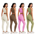 Seamlessly High Waisted Legging’s With Top/Two Piece Fitness Exercise Clothing.