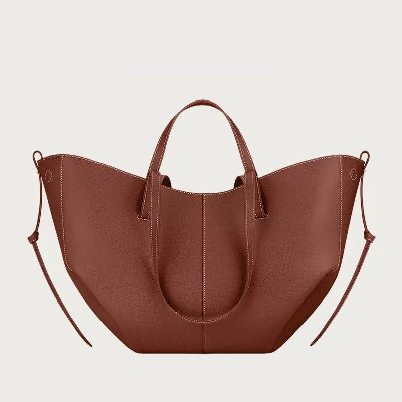 Large Capacity Classic Shoulder Bag/Shape Bucket Under Armrests Versatile Leather Trend Bag.