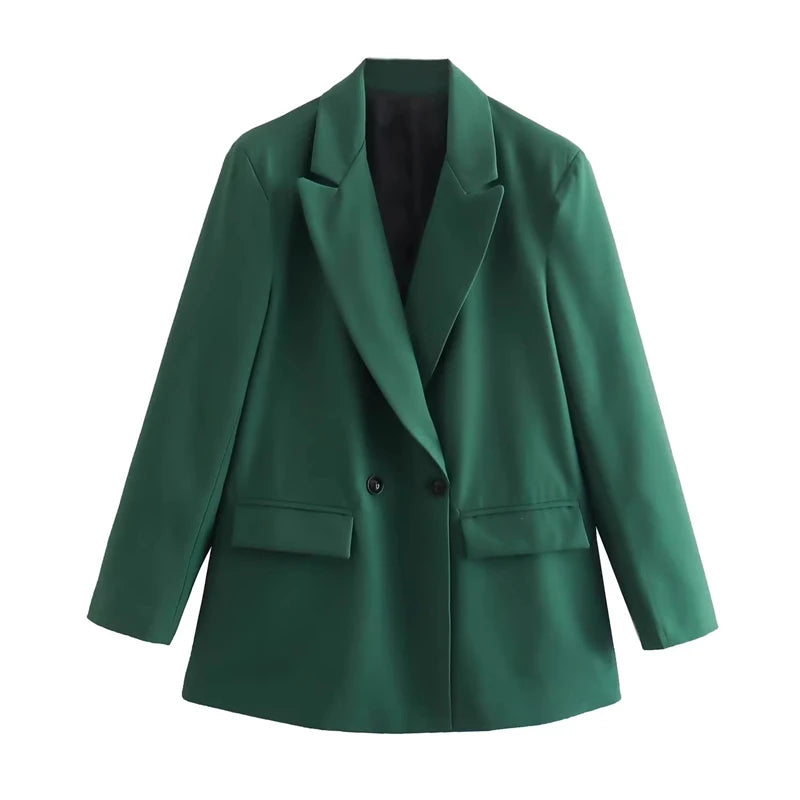Women’s Plaid Single-Button Blazer – Tailored Notched Collar Jacket | Elegant Office & Casual Chic Outerwear