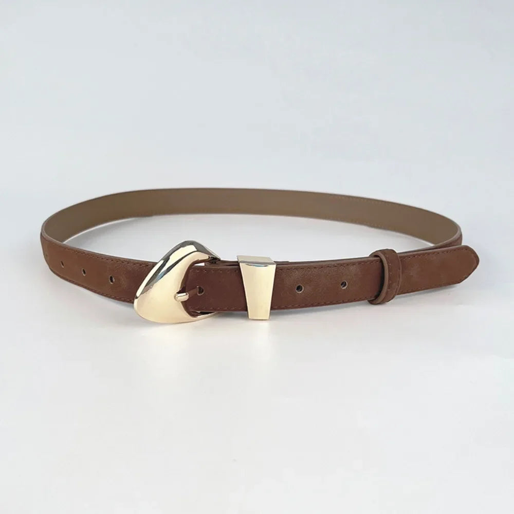 Women Luxury Design Suede Leather Belt Casual Versatile Business Waist Strap Trendy Trouser Dress Belts Gifts