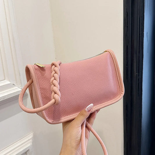 Modern Blend Boutique™ | Luxe Genuine Cowhide Leather Crossbody Bag – Premium Braided Strap Shoulder Purse for Women
