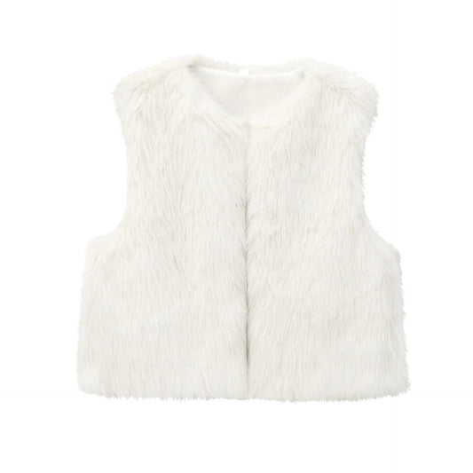 Women's Autumn Winter Faux Fur/ Warm Vest Casual Vest Coat/Sleeveless Jacket Fashion Streetwear New Outerwear.