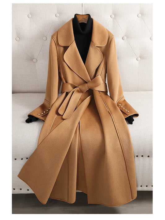 Premium 100% Australian Wool Belted Maxi Coat