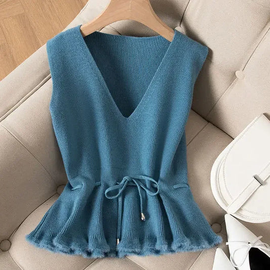 Women’s Knitted Sweater Vest – Sleeveless Pullover Jacket | Autumn Winter Warm Knit Coat | Chaleco Mujer