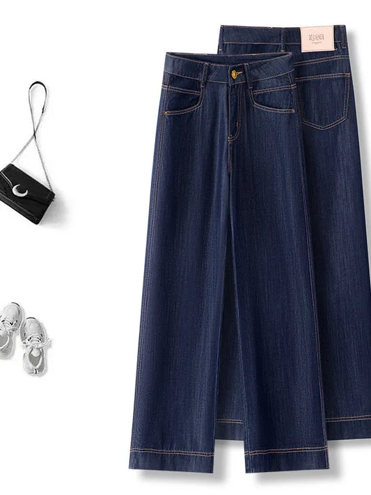 💙 High-Waisted Slim Straight Wide-Leg Jeans | Timeless Everyday Denim