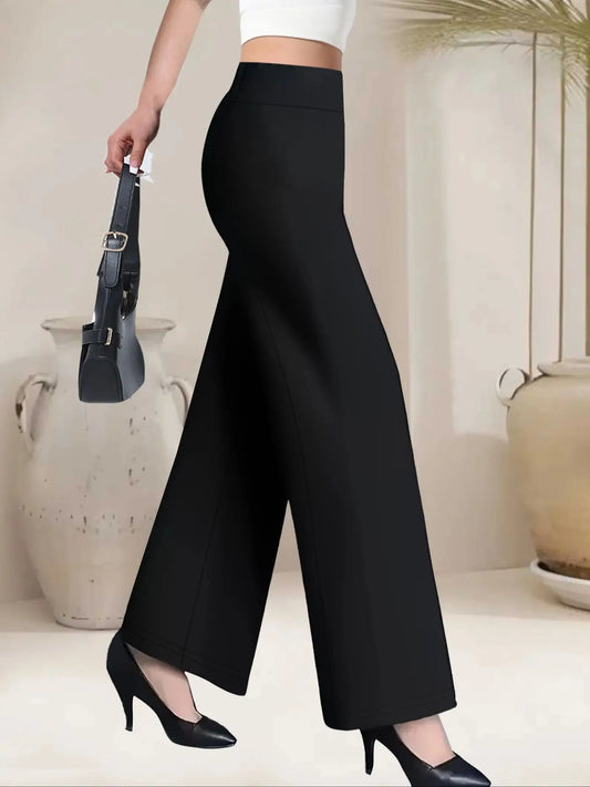 Flared wide leg waisted pants/Modern style pants for women/versatile for spring, summer, autumn, winter, office wear.