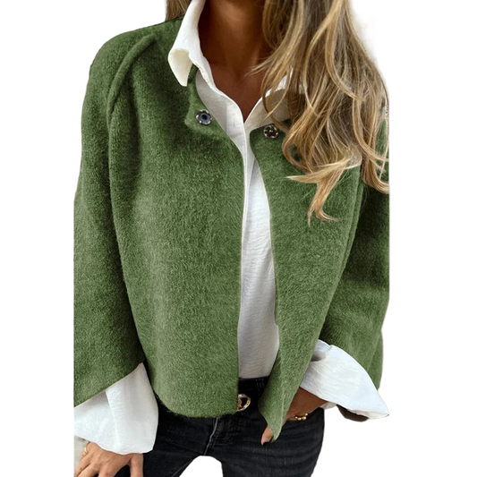 Admirable Winter Jacket Coat/Solid Tatting Craft/Wool Design Long Sleeve Short Jacket/Woman Casual Outwear.