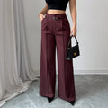 Comfortable Pinstriped Designed Pant’s/Full Length Sized/Wide Leg Solid Pant’s/Craft Made Weaving/Upper Belly Fitted Pant’s.