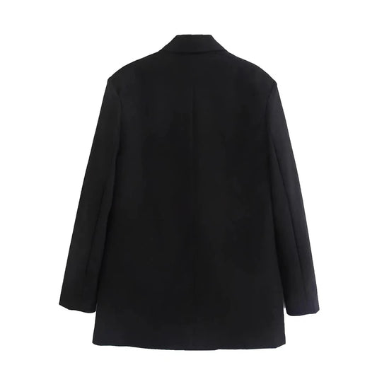 Women’s Plaid Single-Button Blazer – Tailored Notched Collar Jacket | Elegant Office & Casual Chic Outerwear