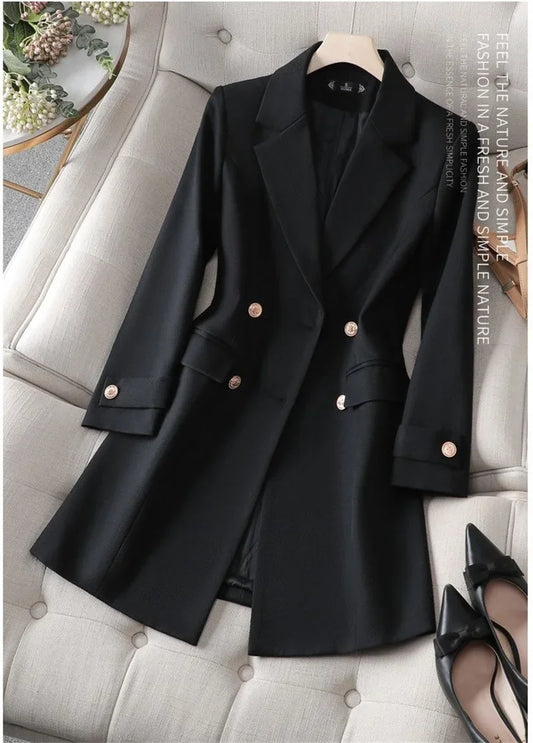 Timeless Elegance Longline Double-Breasted Blazer|Modern Blend Boutique | Elevated Women’s Workwear