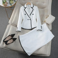 Luxury Celebrity Fragrance Suits Temperament Slim Skinny Occupational Suit Blazer Sets Fishtail Skirt