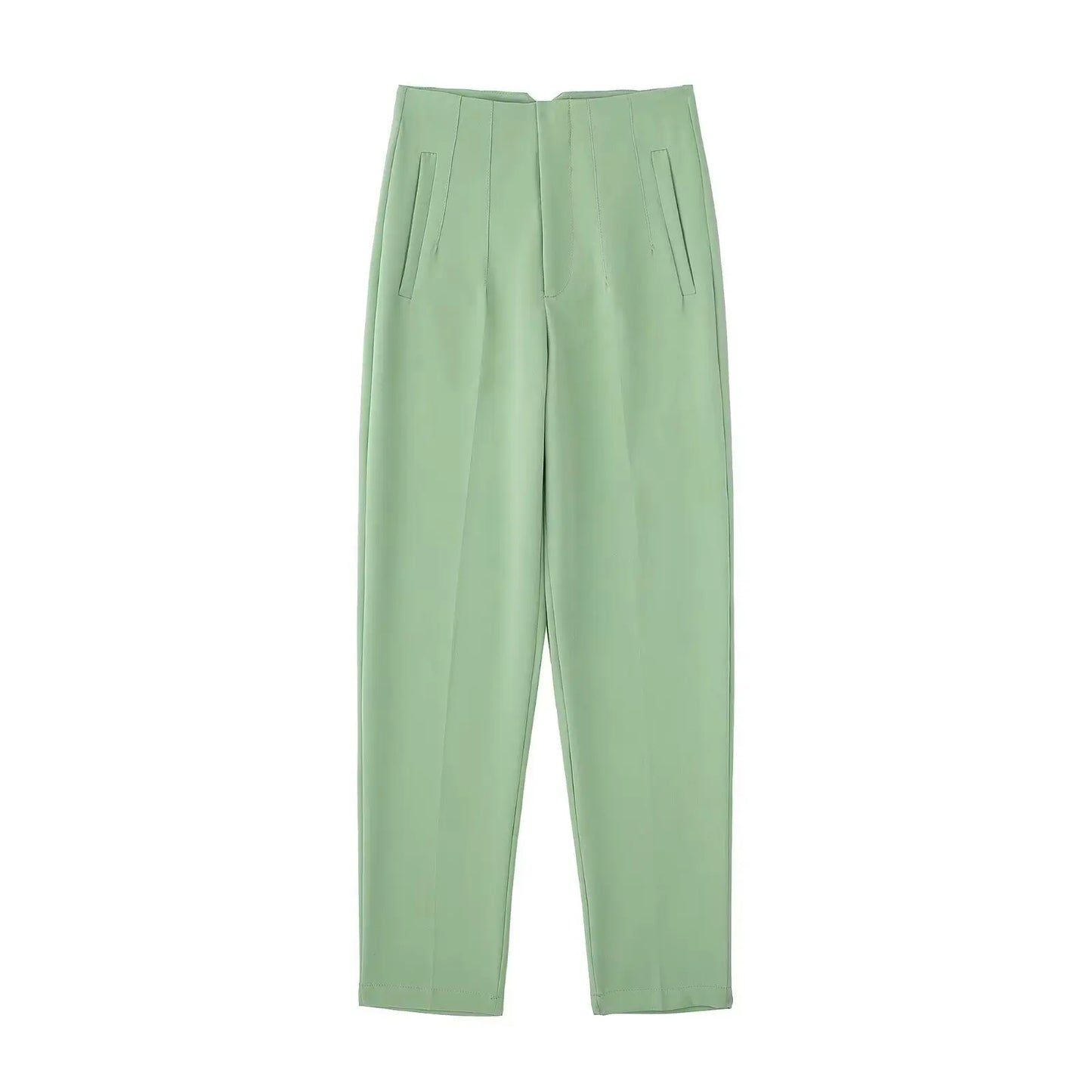 Solid HH Flat Front Pencil Pant’s/High Waist Casual Streetwear/Woven  Trouser’s Office Wear Chic Pant’s.